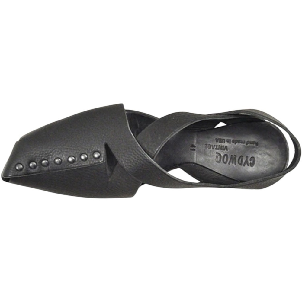 CYDWOQ Black Leather Flats